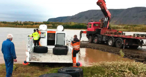 Berglög í Efri-Laugardælaeyju rannsökuð