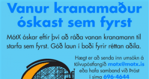 Vanur kranamaður óskast sem fyrst
