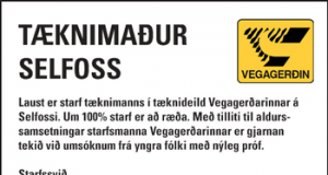 Vegagerðin Tæknimaður – Selfoss
