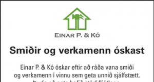 Smiðir og verkamenn óskast