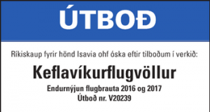 15.03.2016 Keflavíkurflugvöllur Endurnýjun flugbrauta 2016 og 2017