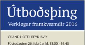 Útboðsþing verður á Grand Hótel þann 26 febrúar nk.