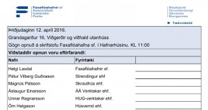 Opnun útboðs: Grandagarður 16 viðgerðir og viðhald