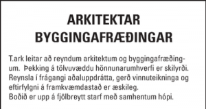 Arkitektar og byggingafræðingar óskast