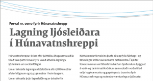 20.05.2016 Húnavatnshreppur: Lagning ljósleiðara í Húnavatnshreppi, forval