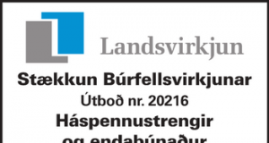 16.06.2016 Landsvirkjun: Stækkun Búrfellsvirkjunar, háspennustrengir og endabúnaður