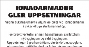 Samverk óskar eftir Iðnaðarmanni við gleruppsetningar