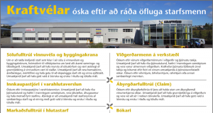 Kraftvélar óska eftir að ráða öfluga starfsmenn