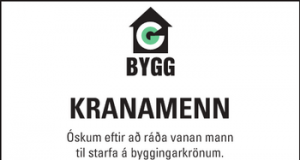 Kranamenn óskast til vinnu