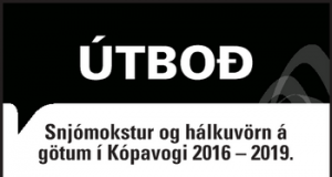 07.06.2016 Kópavogsbær Snjómokstur og hálkuvörn