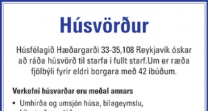 Húsvörður óskast til starfa
