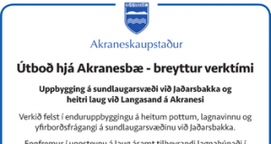 04.08.2016 Akranesbær, Sundlaugasvæði Jaðarbakka, breyttur verktími