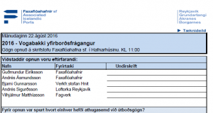 Opnun útboðs: Vogabakki yfirborðsfrágangur