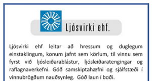 Ljósvirki ehf leitar að hressum og duglegum einstaklingum