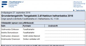Opnun útboðs: Tangabakki 2. áfangi hækkun hafnarbakka