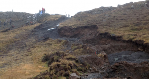 Sér talsvert á framkvæmdasvæðinu við Gullfoss