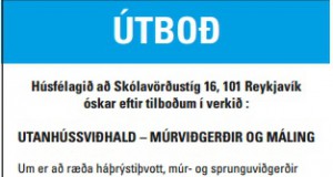 10.02.2017 Skólavörðustígur 16 , Utanhússviðhald – Múrviðgerðir og málun