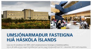 Umsjónarmaður fasteigna hjá Háskóla Íslands