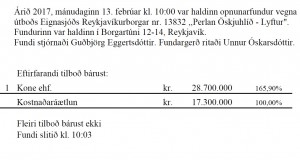 Opnun útboðs: Perlan Öskjuhlíð – Lyftur