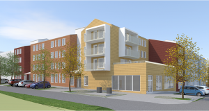 Fyrsta skóflustunga að nýjum íbúðakjarna við Hafnarbraut 9–15 í Kópavogi