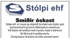 Smiðir óskast til Stólpa ehf.