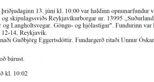 Opnun útboðs: Suðurlandsbraut milli Engjavegar og Langholtsvegar. Göngu- og hjólastígar
