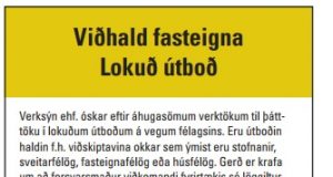 Óskum eftir verktökum til þátttöku í lokuðu útboðum