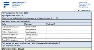 Opnun útboðs: Faxaflóahafnir. Fylling við hafnarbakka