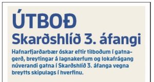 04.04.2019 Hafnarfjarðabær. Skarðshlíð 3. áfangi. Gatnagerð ofl.