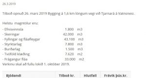 Opnun útboðs: Vatnsnesvegur (711) um Tjarnará