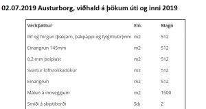 02.07.2019 Austurborg, viðhald á þökum úti og inni 2019