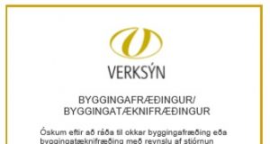 15.06.2019 Byggingafræðingur – Tæknifræðingur óskast til starfa