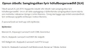 Opnun útboðs: Samgöngulíkan fyrir höfuðborgarsvæðið (SLH)