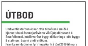 28.07.2019 Umhverfisstofnun. Smíði á þjónustuhúsi við Djúpalónssand á Snæfellsnesi