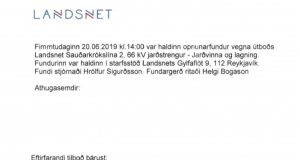 Opnun útboðs: Sauðárkrókslína 2, 66 kV Jarðstrengur, Jarðvinna og lagning