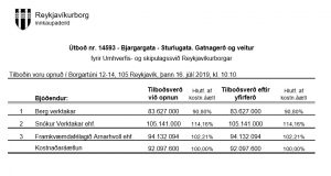 Opnun útboðs: Bjargargata – Sturlugata. Gatnagerð og veitur