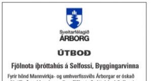 16.09.2019 Sveitafélagið Árborg. Fjölnota íþróttahús á Selfossi. Byggingarvinna