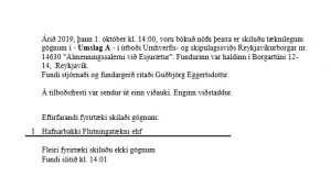 Opnun útboðs: Almenningssalerni við Esjurætur – Umslag A