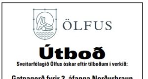 17.03.2020 Sveitafélagið Ölfus. Gatnagerð fyrir 2.áfanga Norðurhrauns