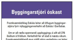 Byggingarstjóri óskast fyrir nýbyggingarverkefni að Eskiás í Garðabæ