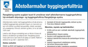 08.08.2021 Aðstoðarmaður byggingarfulltrúa í Rangárþing eystra