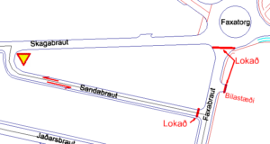 Framkvæmdir við hluta Faxabrautar á Akranesi