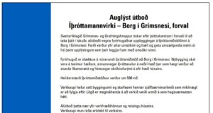 19.10.2021 Íþróttmannvirki – Borg í Grímsnesi, forval