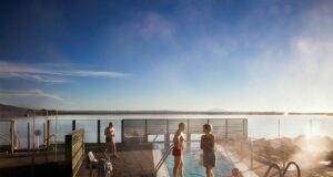 Áforma baðlaug úti í Laugarvatni