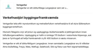 24.03.2025 Verkefnastjóri byggingarframkvæmda