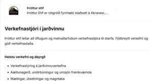 07.04.2025 Verkefnastjóri í jarðvinnu