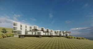 Bygging lúxushótels meira en tveimur árum á eftir áætlun