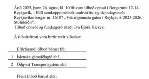 Opnun útboðs: Vetrarþjónusta gatna í Reykjavík 2025-2026. Stofnleiðir