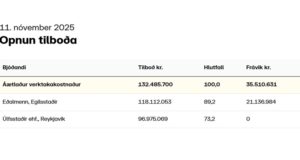 Opnun útboðs: Borgarfjörður eystri, endurbygging Löndunarbryggju 2025