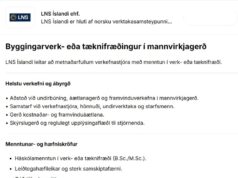 Byggingarverk- eða tæknifræðingur í mannvirkjagerð